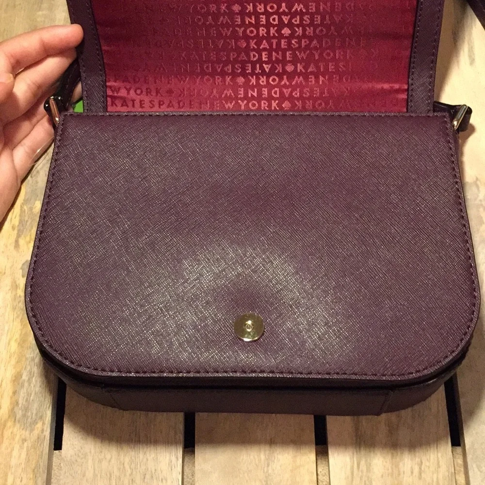 kate spade Plum Crossbody Bag with Dark Brown Strap